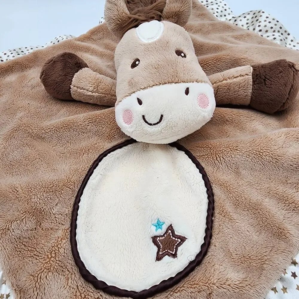 Douglas Baby Star Pony Horse Lovey Plush Security Blanket Satin Lil Snuggler